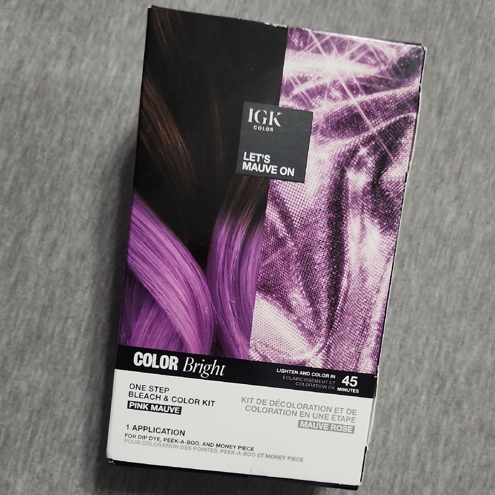 IGK Color Bright 1-Step Bleach & Color Kit in Pink Mauve Shade Let's Mauve On